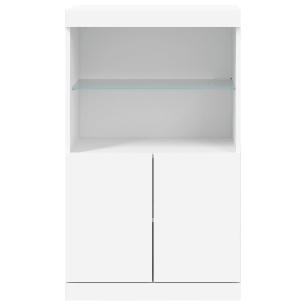 Komoda s LED svjetlima bijela 60,5x37x100 cm