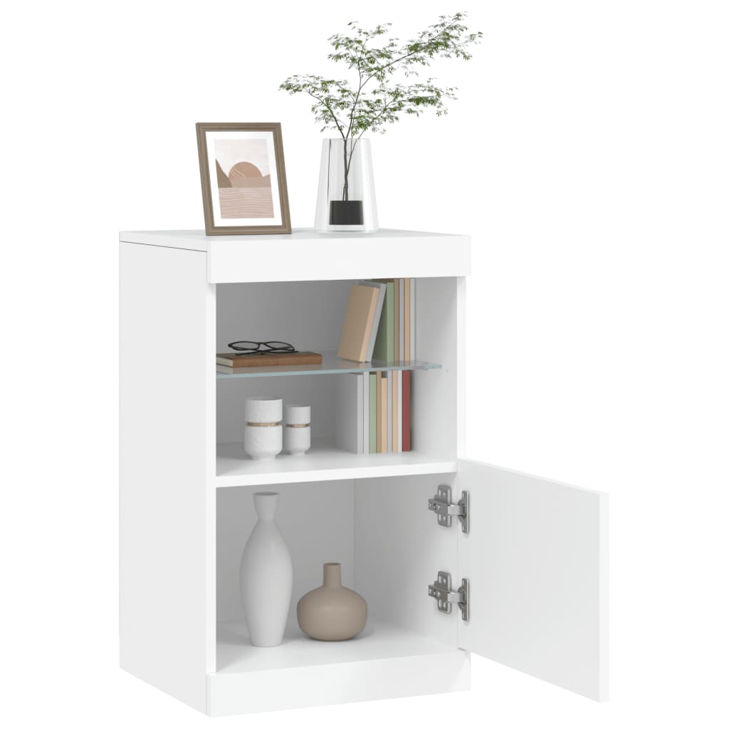 Komoda s LED svjetlima bijela 41x37x67 cm
