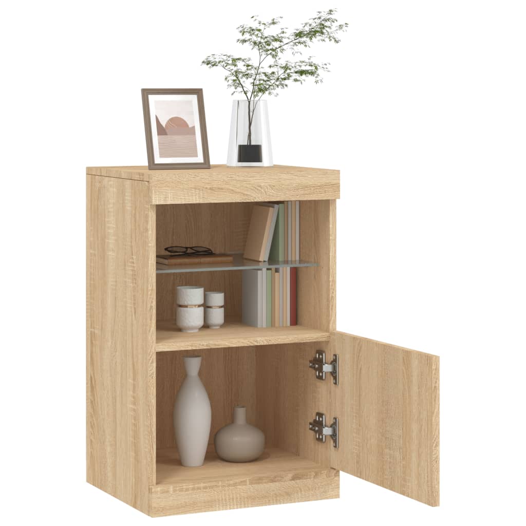 Komoda s LED svjetlima boja hrasta sonome 41x37x67 cm