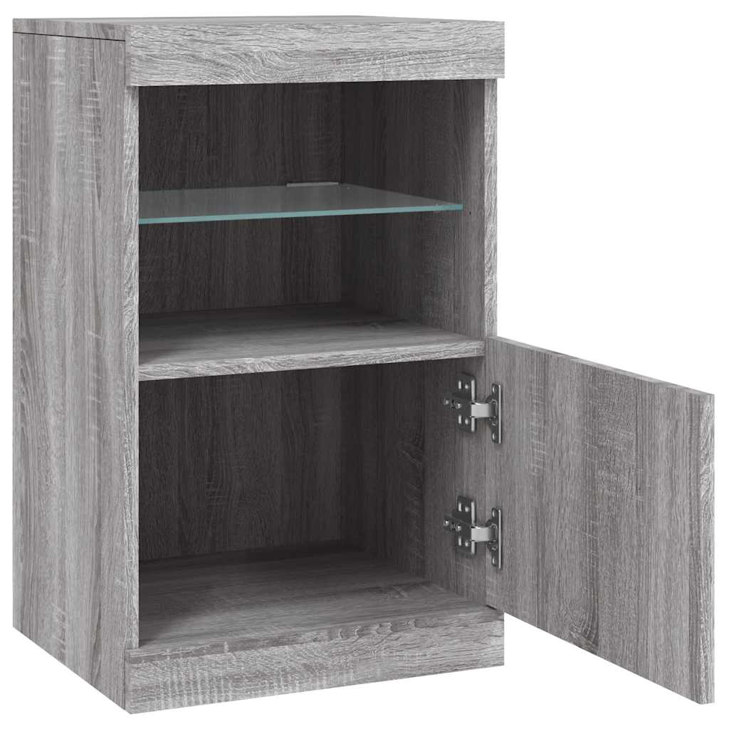 Komoda s LED svjetlima boja sivog hrasta 41 x 37 x 67 cm