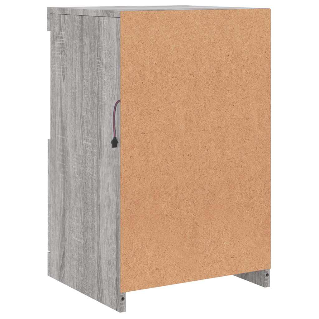 Komoda s LED svjetlima boja sivog hrasta 41 x 37 x 67 cm
