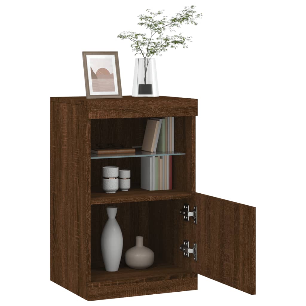 Komoda s LED svjetlima boja hrasta 41x37x67 cm