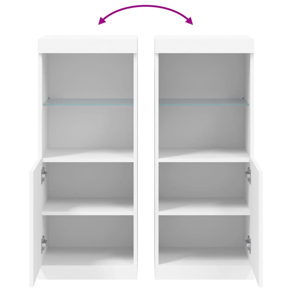 Komoda s LED svjetlima bijela 41x37x100 cm