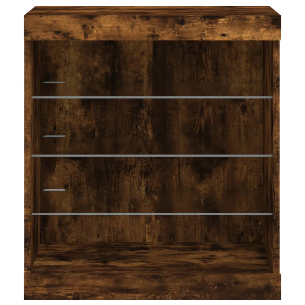 Komoda s LED svjetlima boja dimljenog hrasta 60,5x37x67 cm