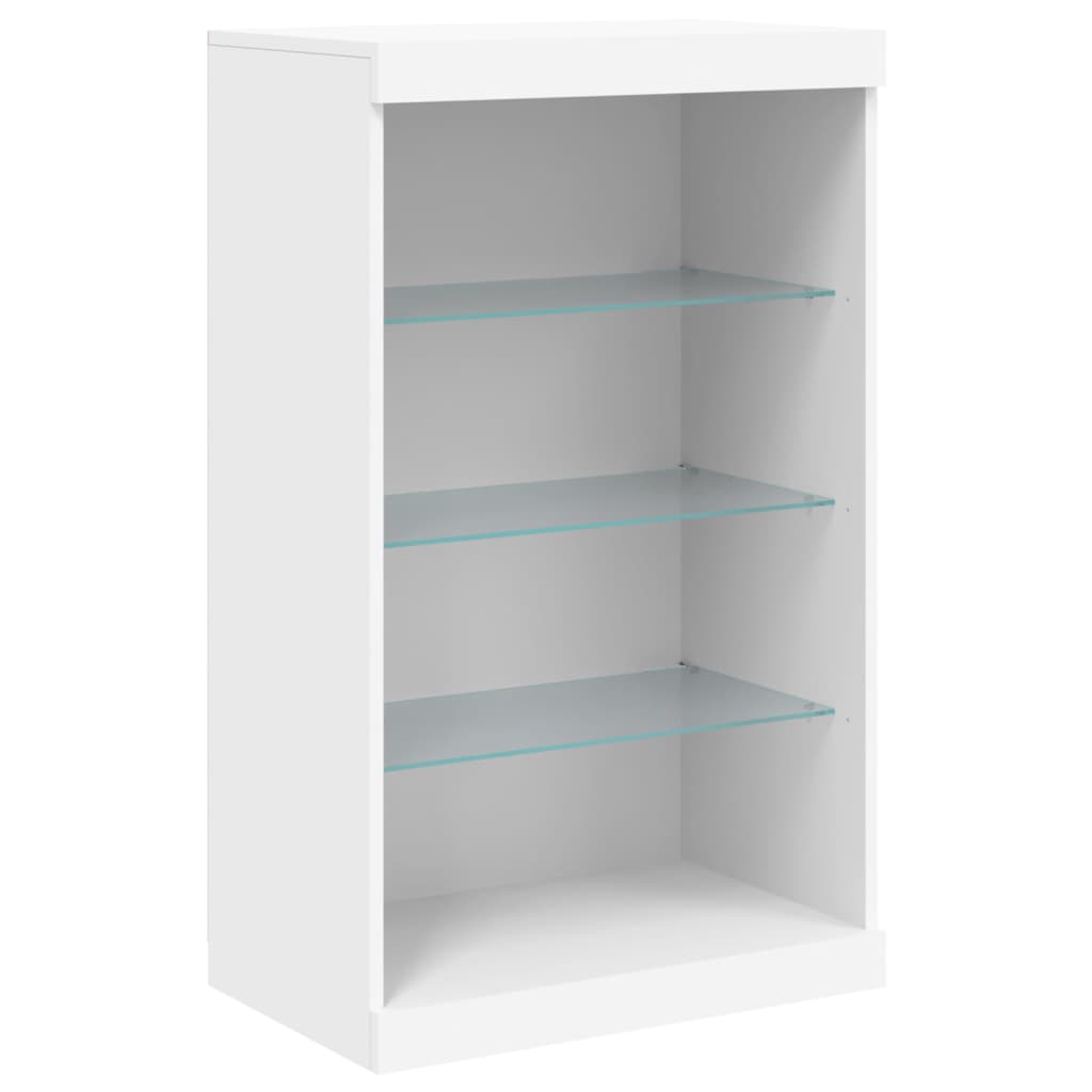 Komoda s LED svjetlima bijela 60,5x37x100 cm