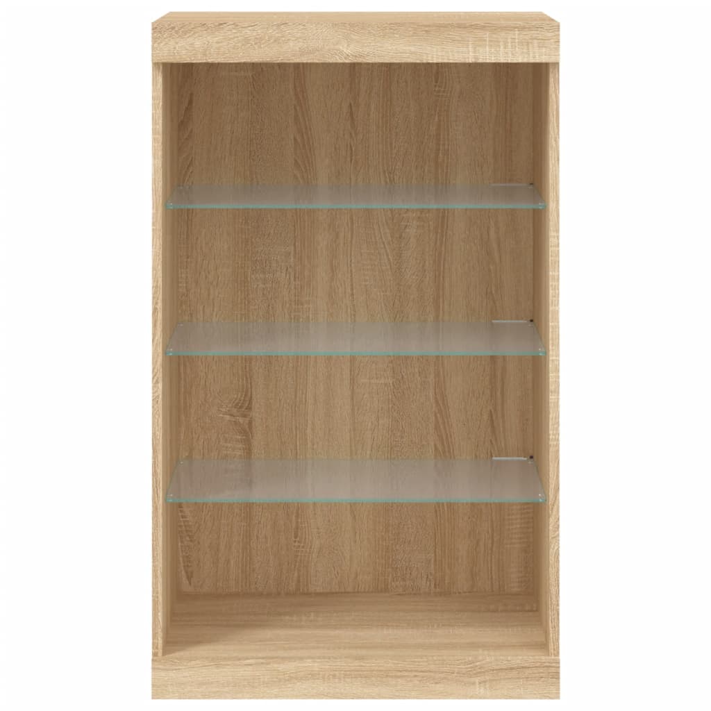 Komoda s LED svjetlima boja hrasta sonome 60,5x37x100 cm