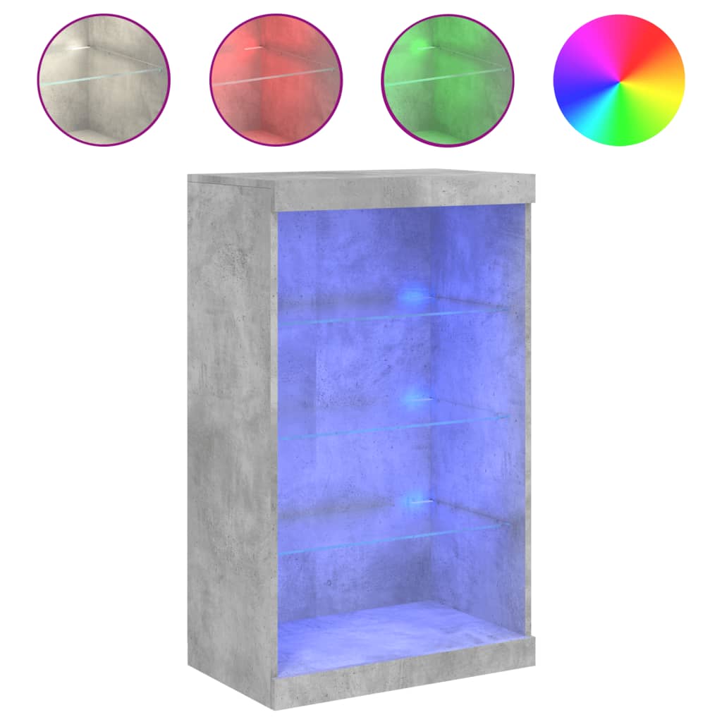 Komoda s LED svjetlima siva boja betona 60,5x37x100 cm