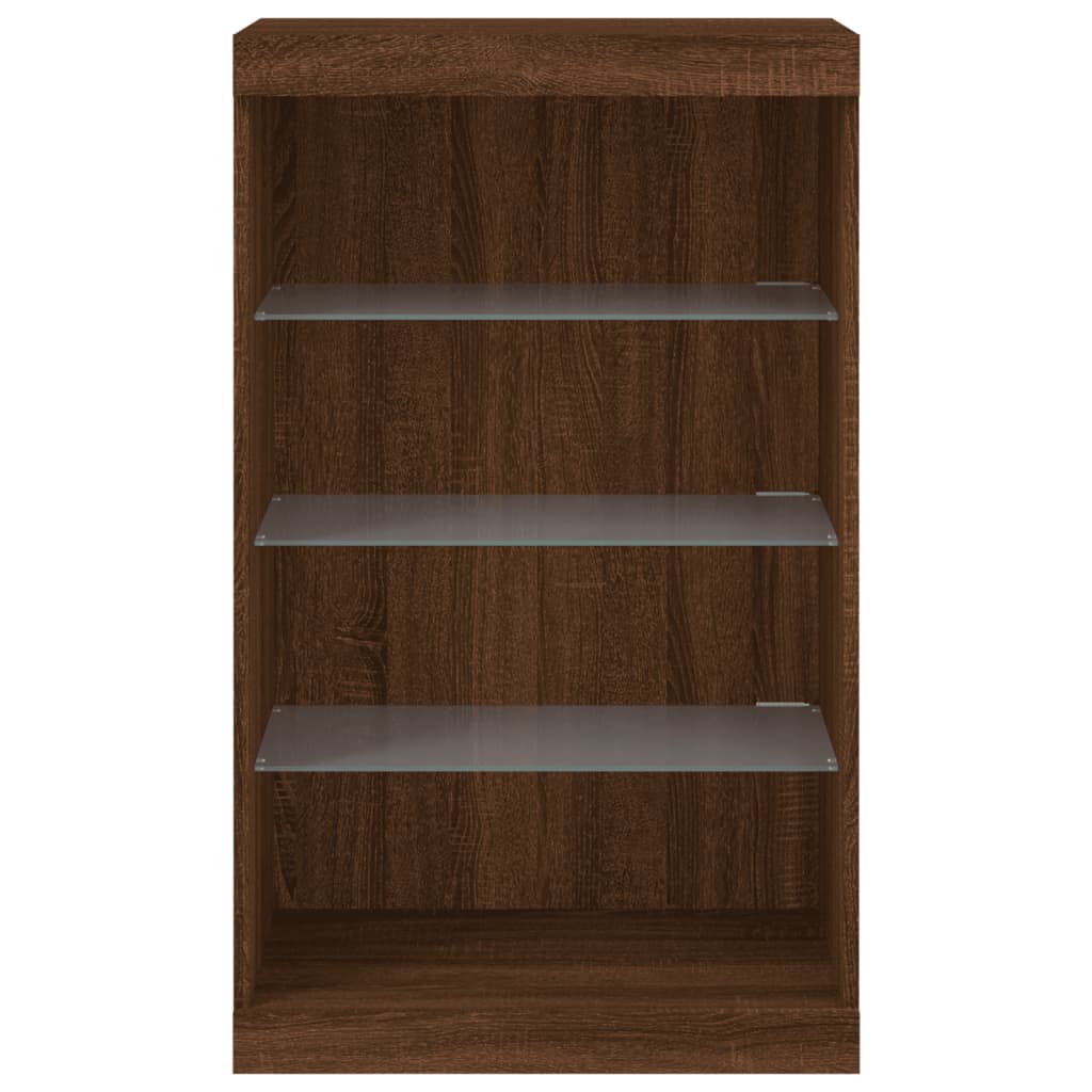 Komoda s LED svjetlima boja smeđeg hrasta 60,5x37x100 cm
