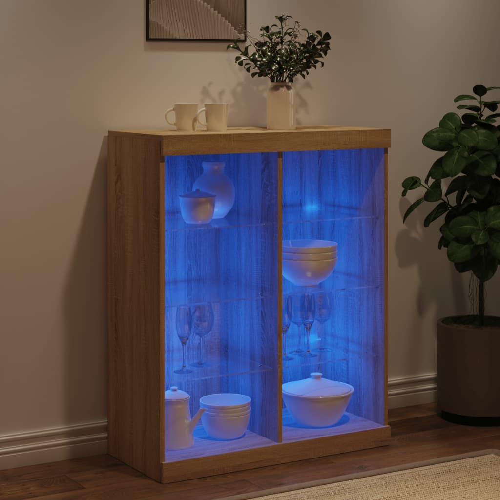 Komoda s LED svjetlima boja hrasta sonome 81x37x100 cm