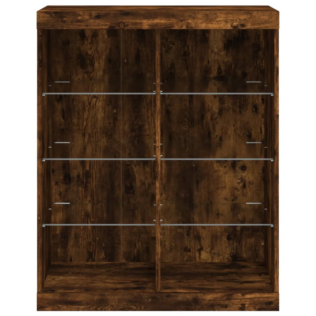 Komoda s LED svjetlima boja dimljenog hrasta 81x37x100 cm