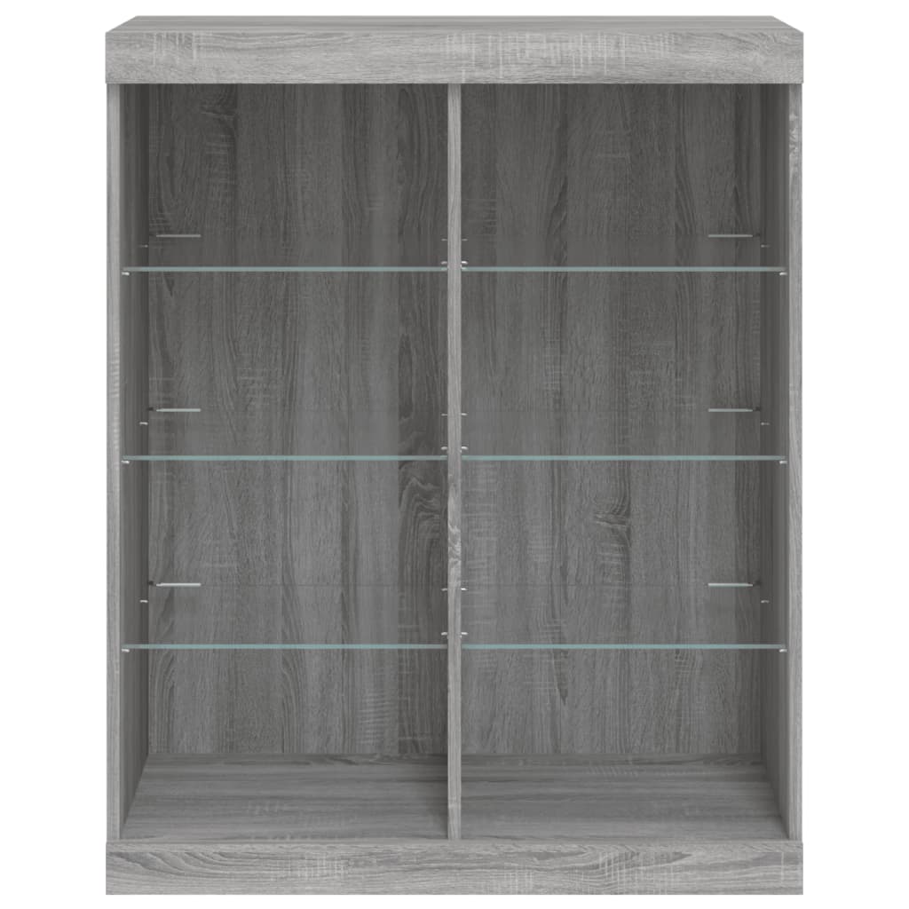 Komoda s LED svjetlima boja sivog hrasta 81x37x100 cm
