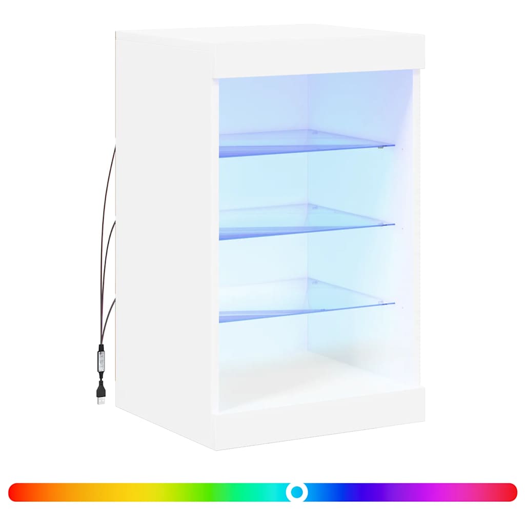 Komoda s LED svjetlima bijela 41x37x67 cm
