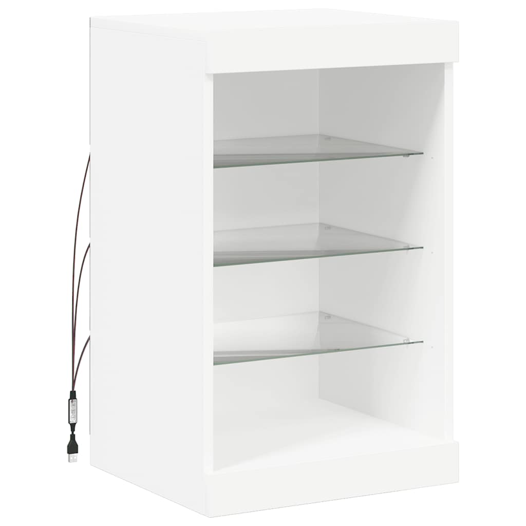 Komoda s LED svjetlima bijela 41x37x67 cm