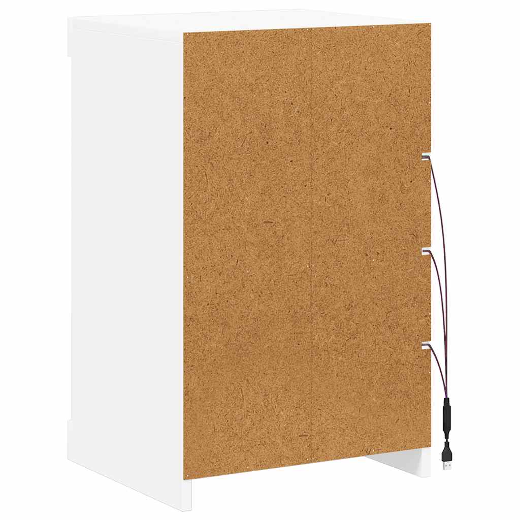 Komoda s LED svjetlima bijela 41x37x67 cm
