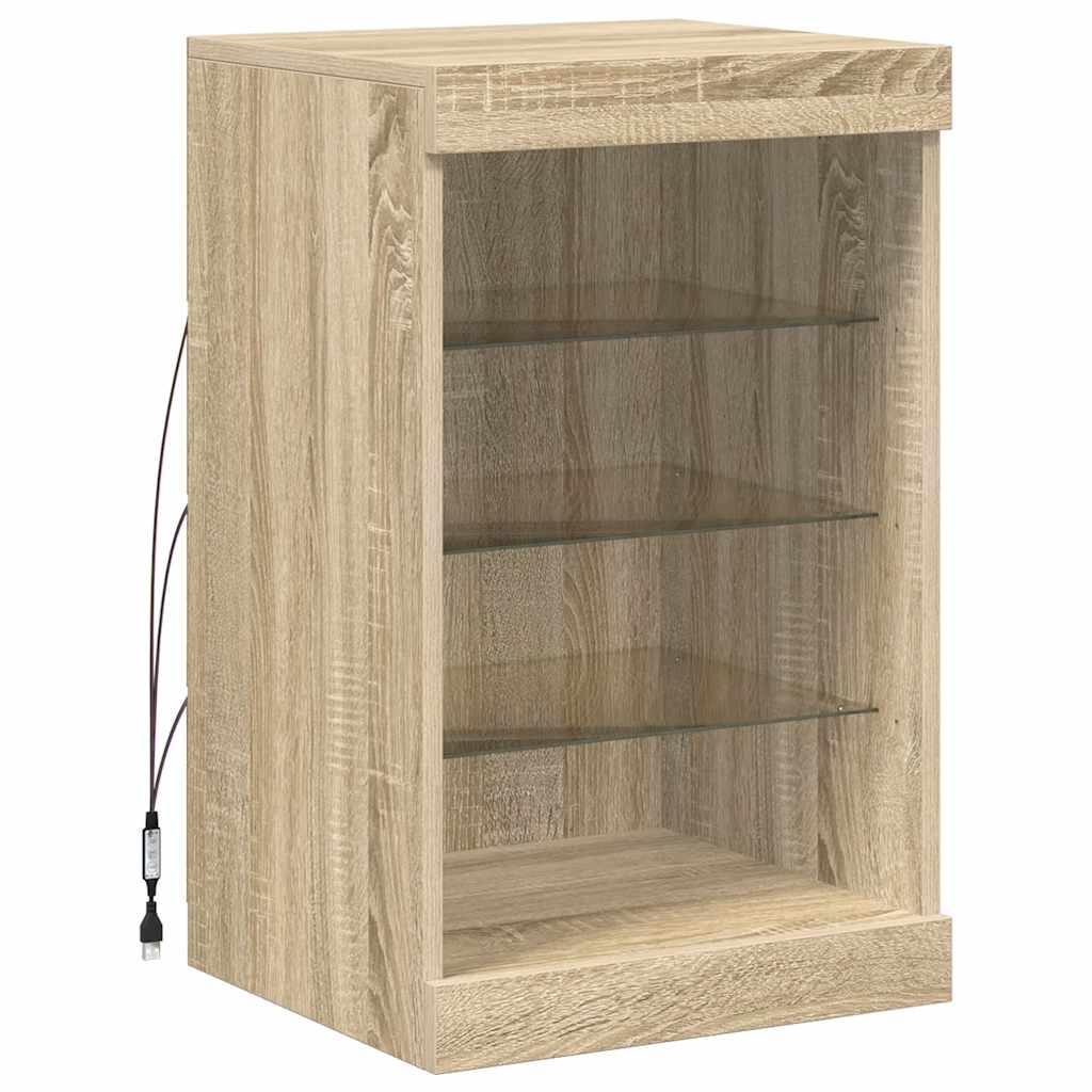 Komoda s LED svjetlima boja hrasta sonome 41x37x67 cm
