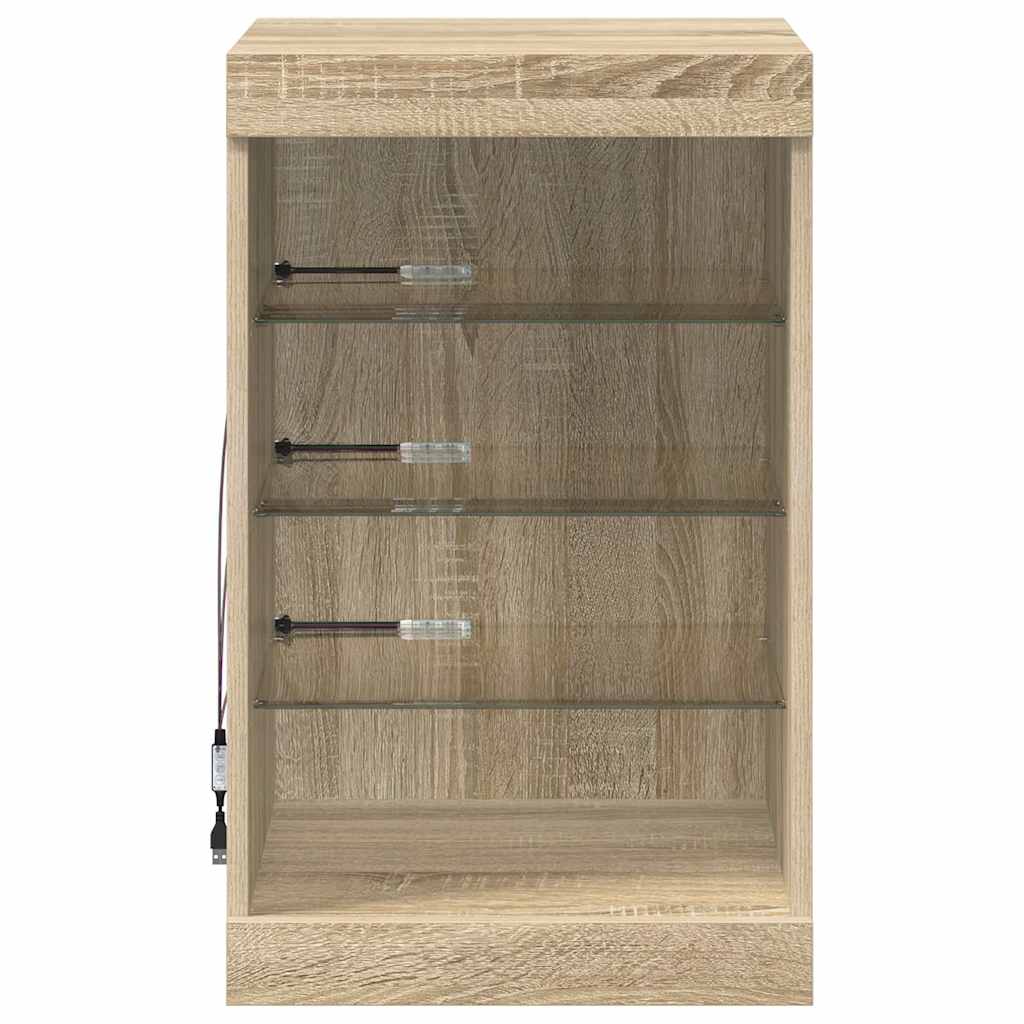 Komoda s LED svjetlima boja hrasta sonome 41x37x67 cm