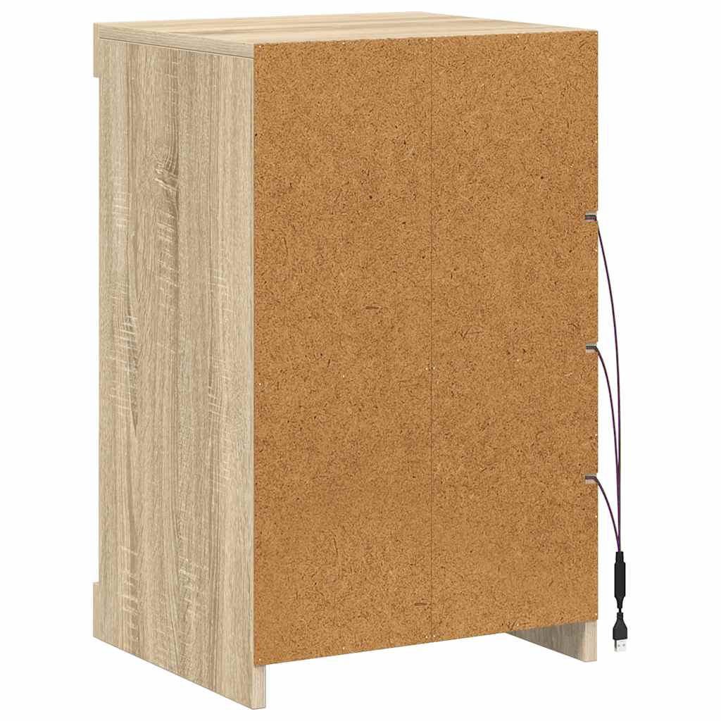 Komoda s LED svjetlima boja hrasta sonome 41x37x67 cm