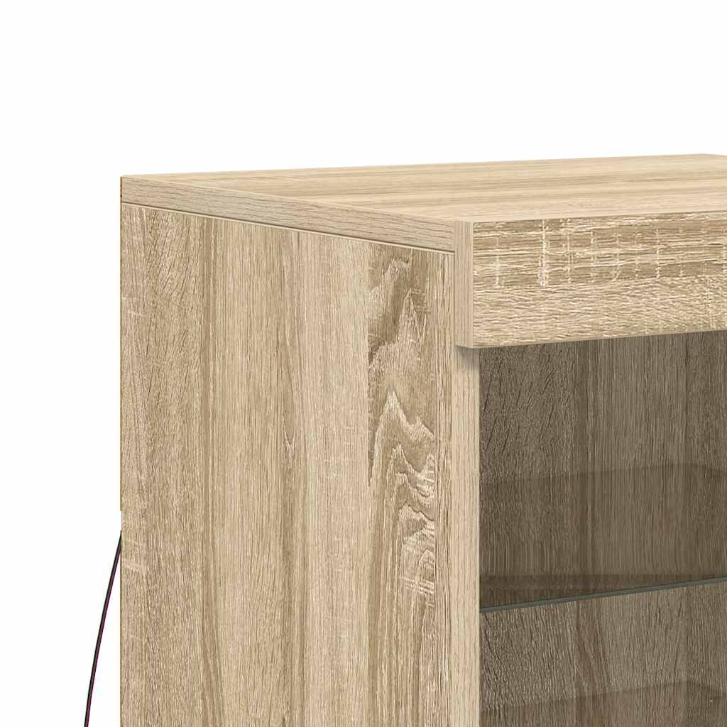 Komoda s LED svjetlima boja hrasta sonome 41x37x67 cm