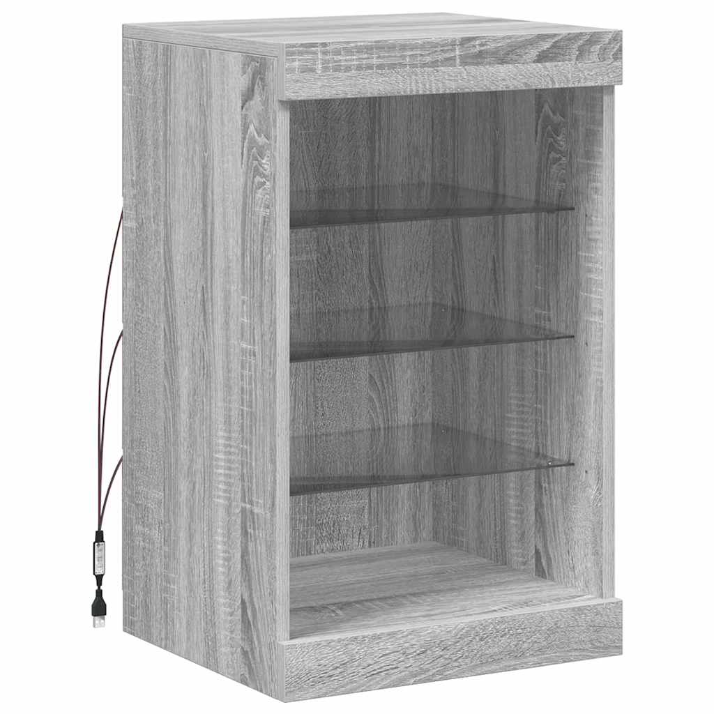 Komoda s LED svjetlima boja sivog hrasta 41 x 37 x 67 cm