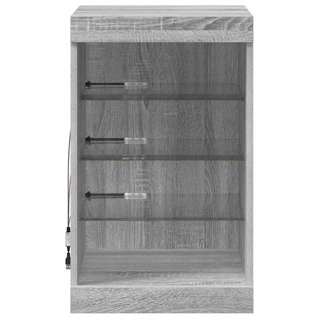 Komoda s LED svjetlima boja sivog hrasta 41 x 37 x 67 cm