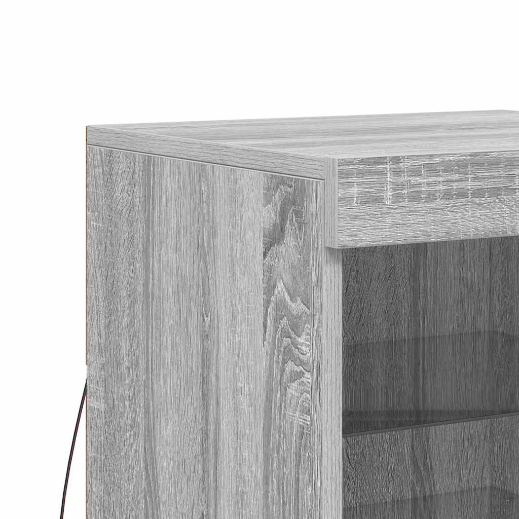 Komoda s LED svjetlima boja sivog hrasta 41 x 37 x 67 cm