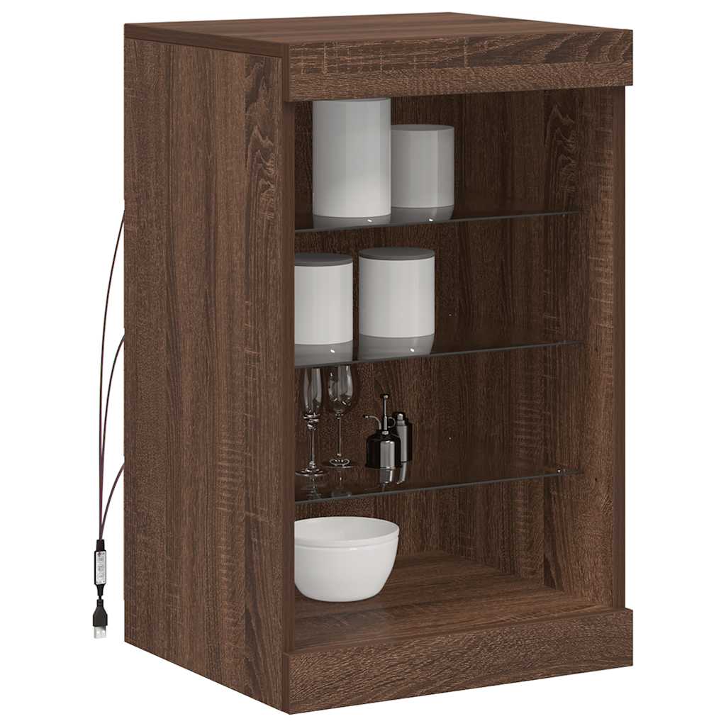 Komoda s LED svjetlima boja hrasta 41x37x67 cm