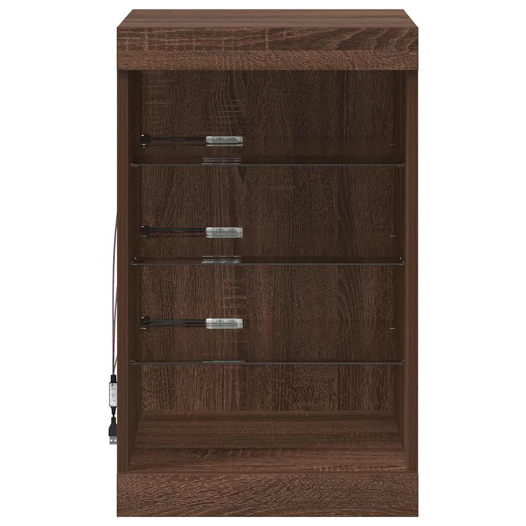 Komoda s LED svjetlima boja hrasta 41x37x67 cm