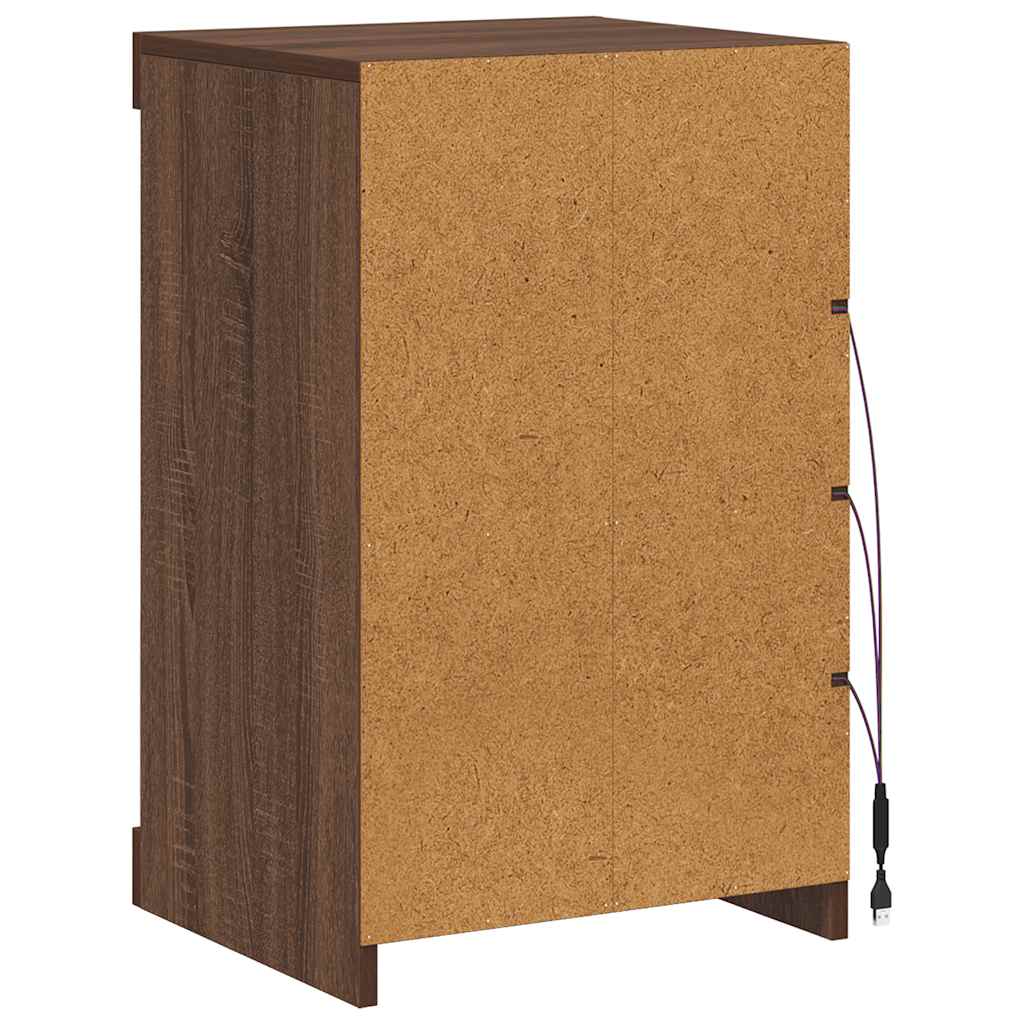 Komoda s LED svjetlima boja hrasta 41x37x67 cm