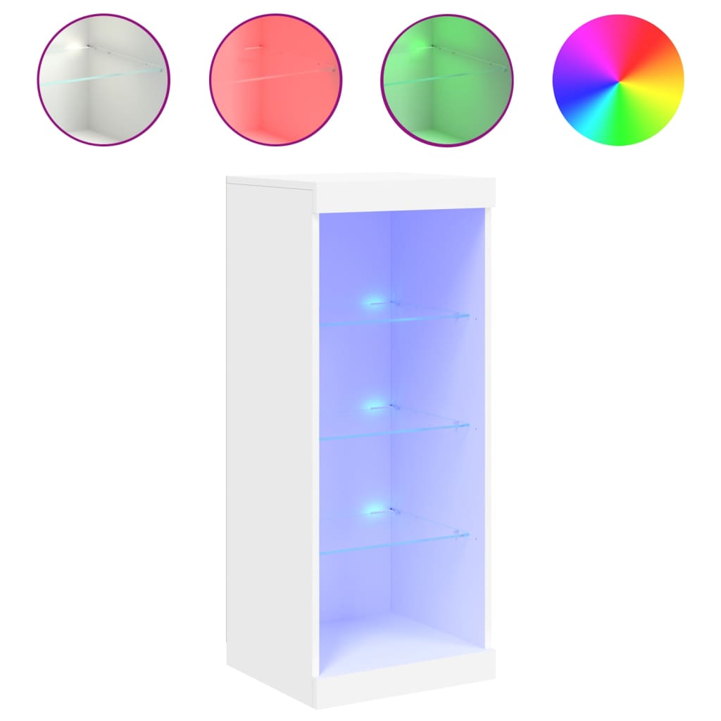 Komoda s LED svjetlima bijela 41x37x100 cm