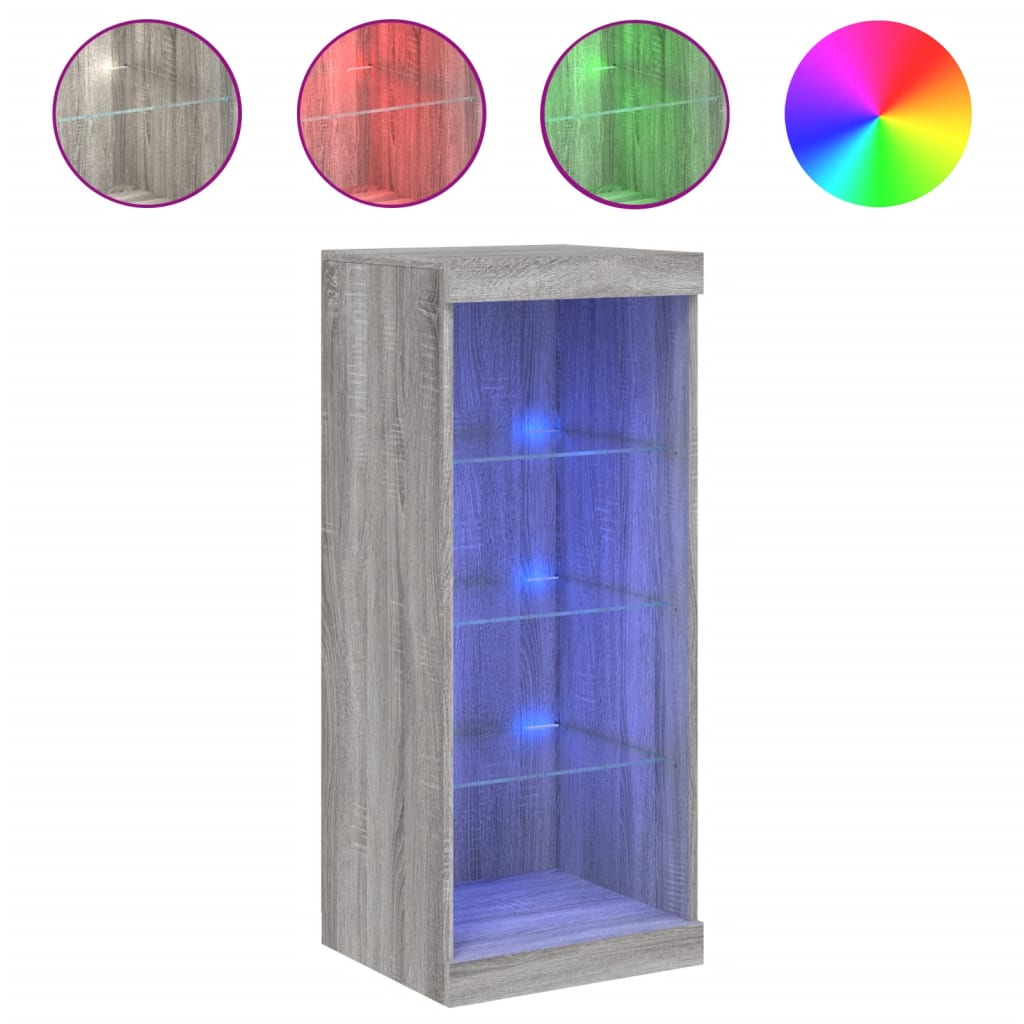 Komoda s LED svjetlima boja sivog hrasta 41x37x100 cm
