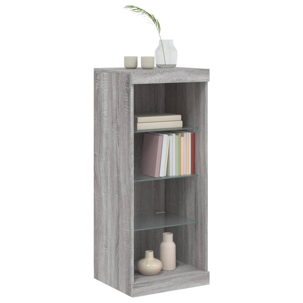 Komoda s LED svjetlima boja sivog hrasta 41x37x100 cm