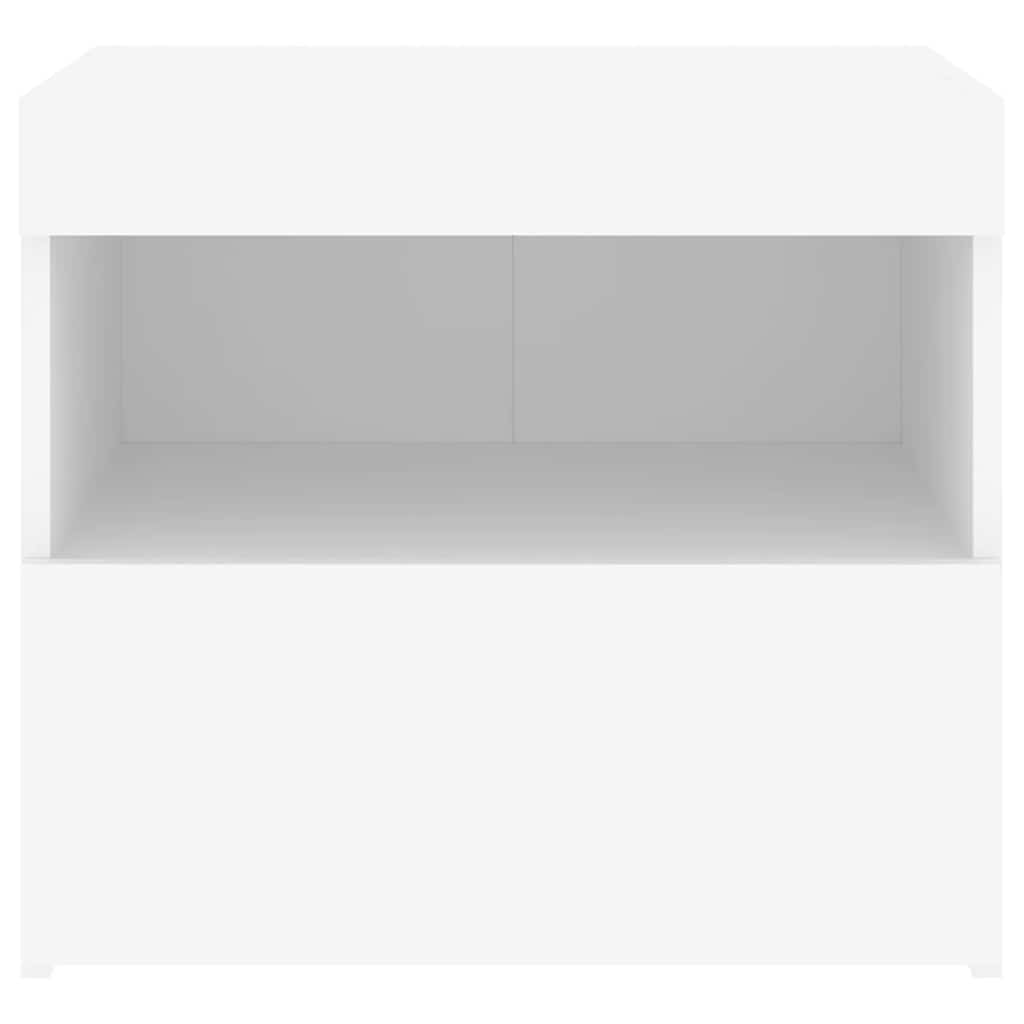Noćni ormarići s LED svjetlima 2 kom bijeli 50 x 40 x 45 cm