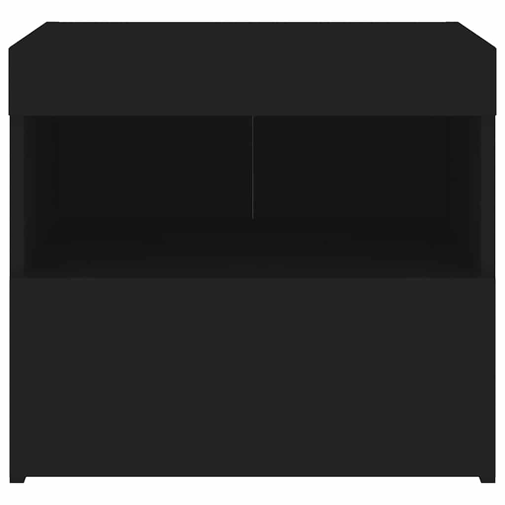 Noćni ormarići s LED svjetlima 2 kom crni 50 x 40 x 45 cm