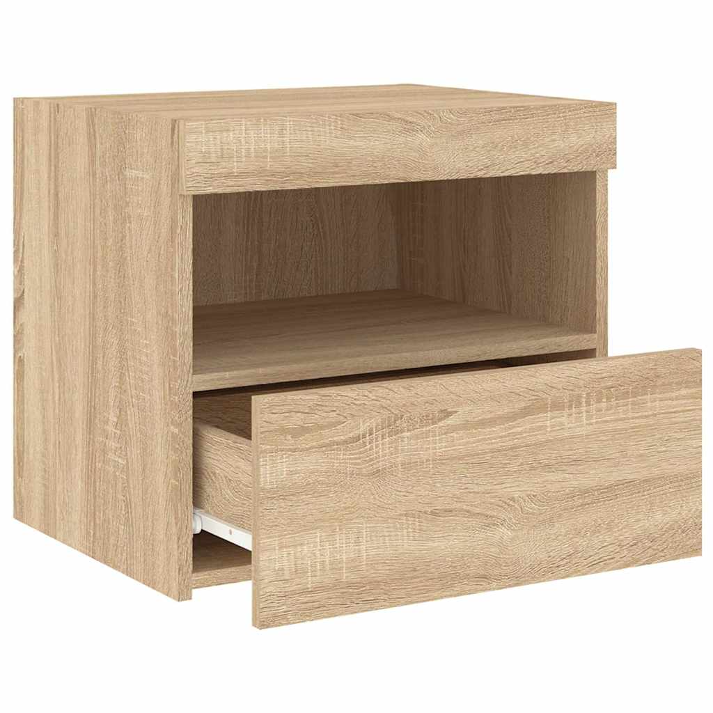 Noćni ormarić s LED svjetlima boja hrasta sonome 50x40x45 cm