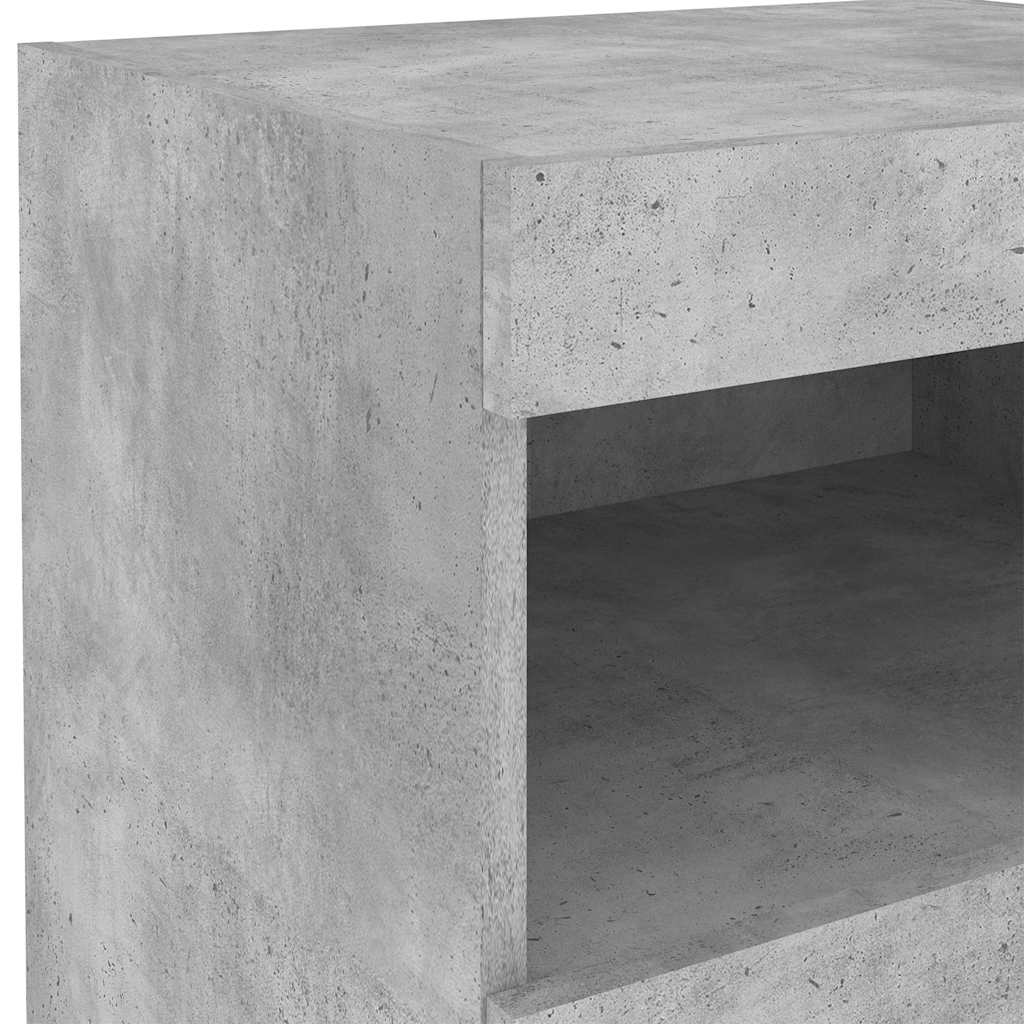 Noćni ormarići s LED svjetlima 2 kom boja betona 50x40x45 cm