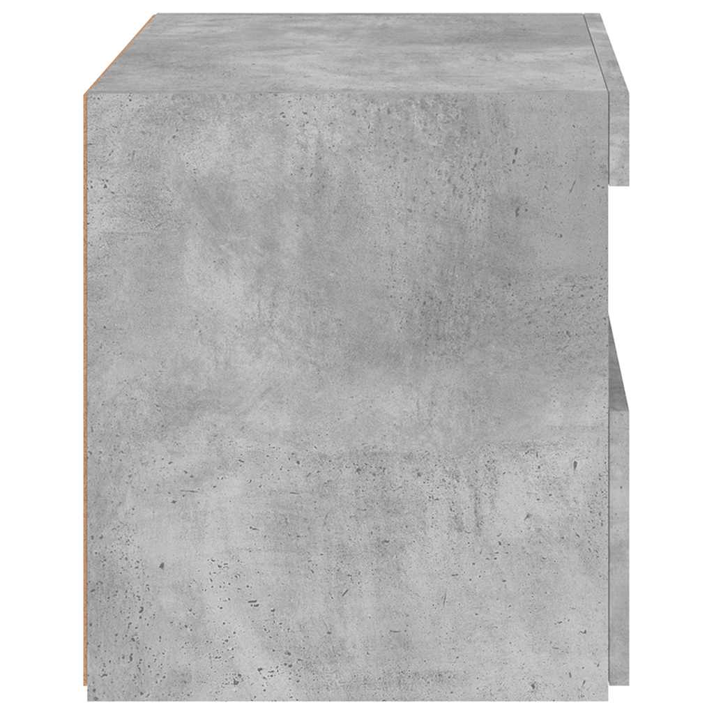 Noćni ormarići s LED svjetlima 2 kom boja betona 50x40x45 cm