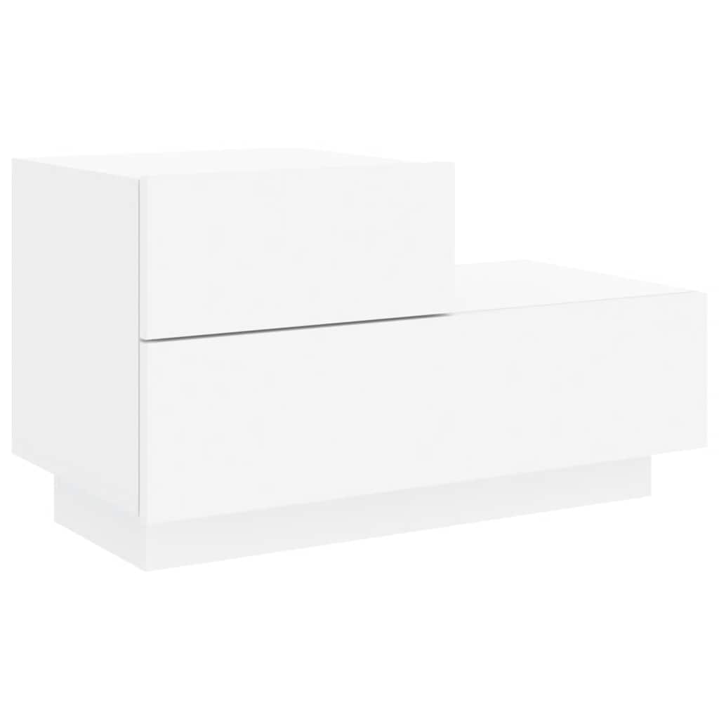 Noćni ormarić s LED svjetlima bijeli 70 x 36 x 40,5 cm