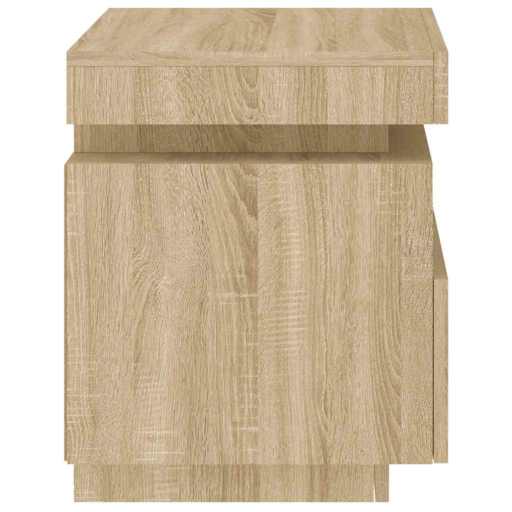 Noćni ormarići s LED svjetlima 2 kom boja hrasta 40x39x48,5 cm