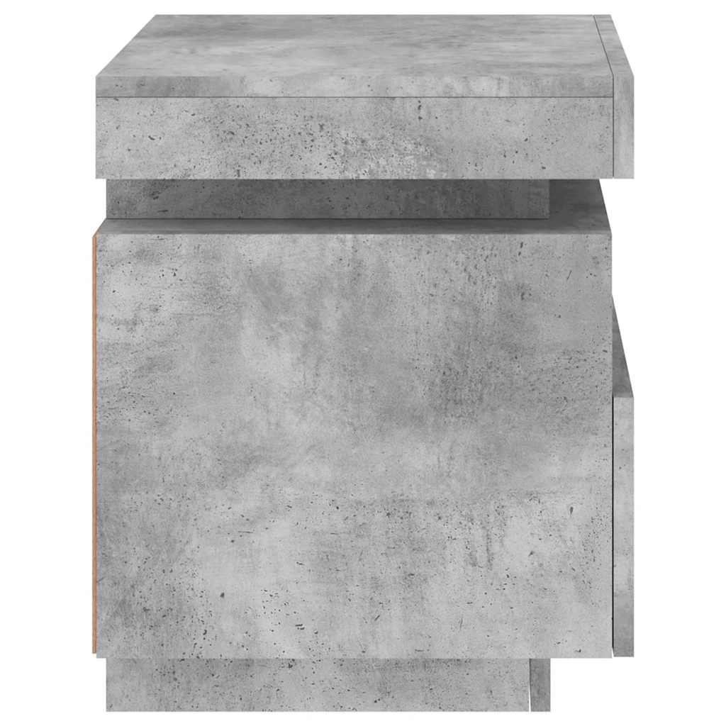 Noćni ormarići s LED svjetlima 2 kom boja betona 40x39x48,5 cm