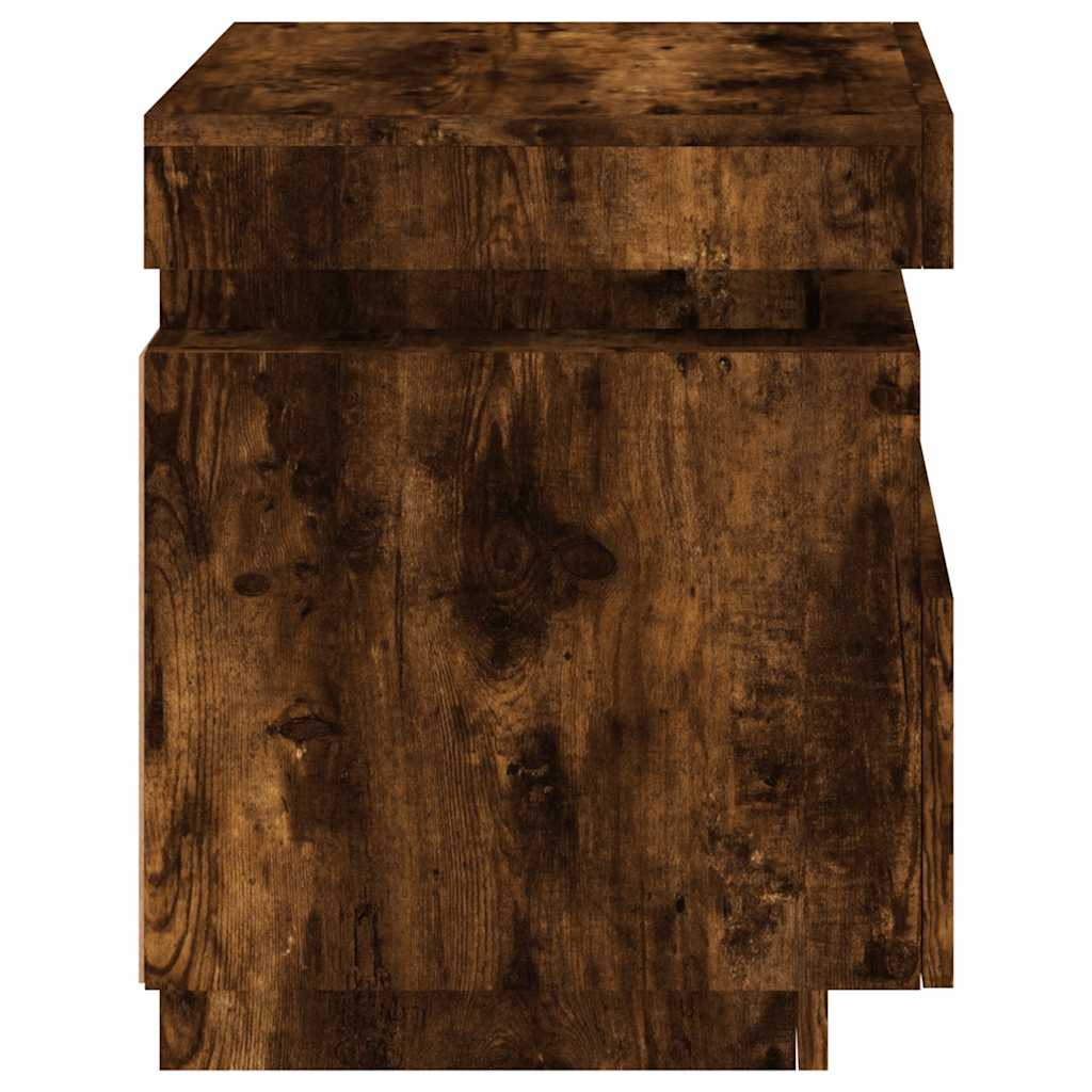 Noćni ormarići s LED svjetlima 2kom dimljeni hrast 40x39x48,5cm