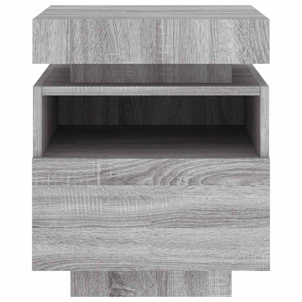 Noćni ormarić s LED svjetlima boja hrasta sonome 40x39x48,5 cm