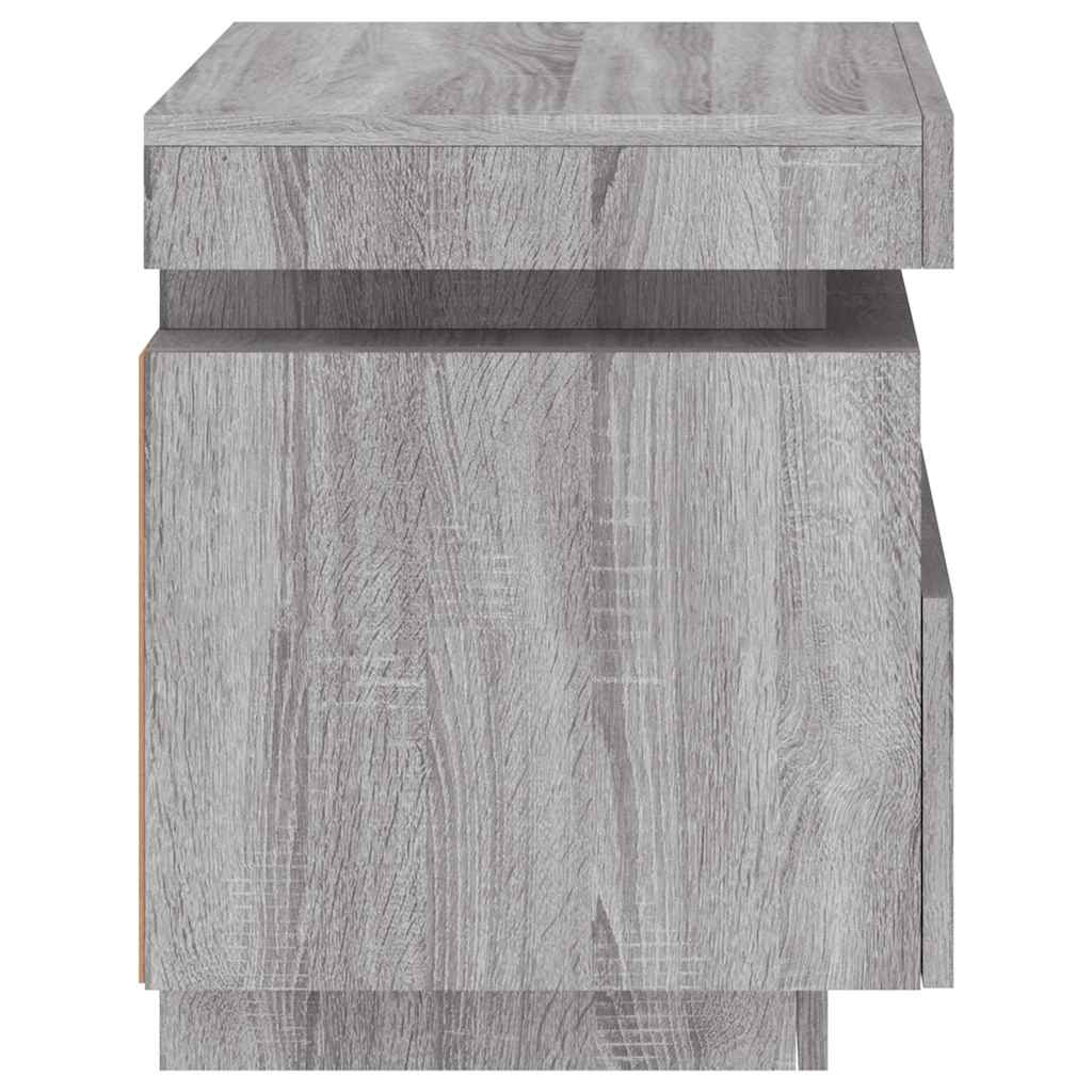 Noćni ormarić s LED svjetlima boja hrasta sonome 40x39x48,5 cm