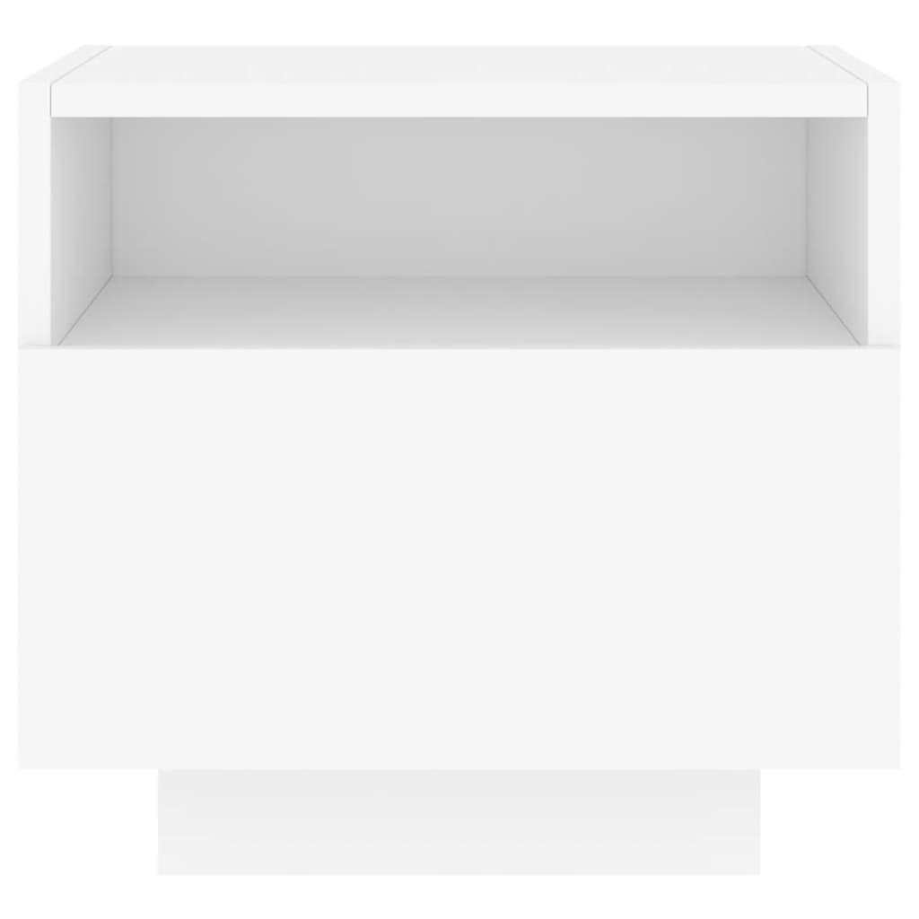 Noćni ormarić s LED svjetlima bijeli 40 x 39 x 37 cm