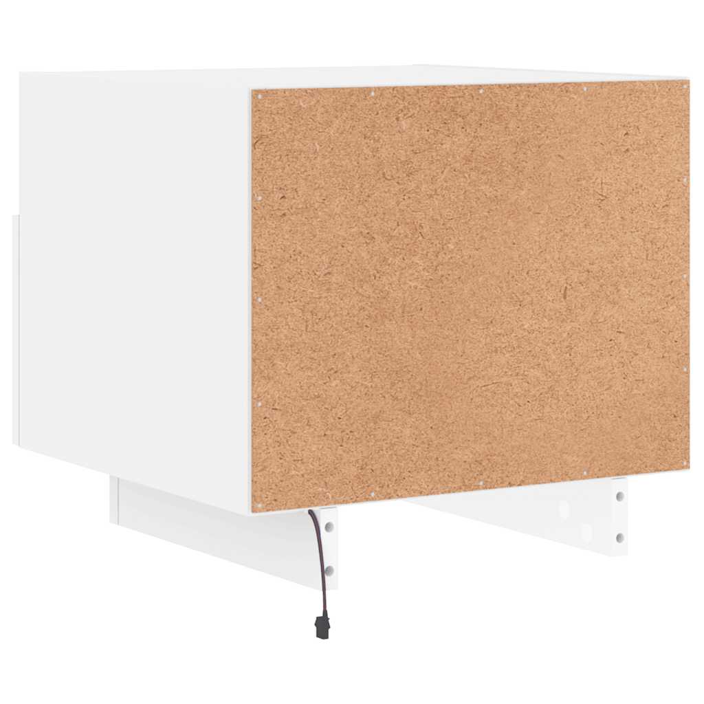 Noćni ormarić s LED svjetlima bijeli 40 x 39 x 37 cm