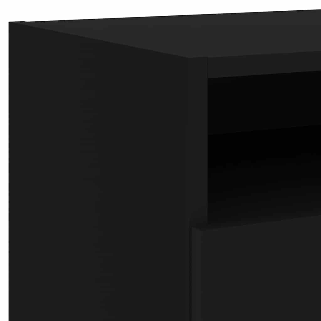 Noćni ormarići s LED svjetlima 2 kom crni 40 x 39 x 37 cm