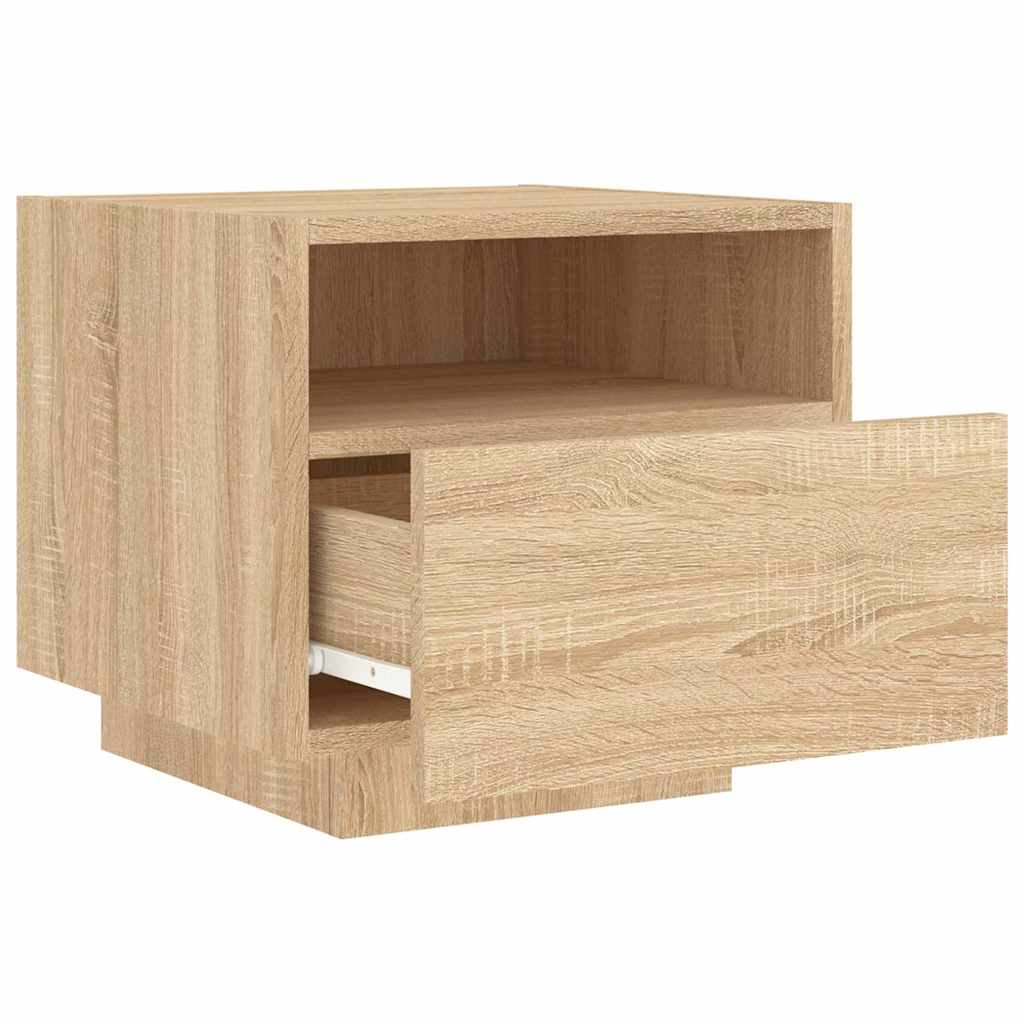 Noćni ormarići s LED svjetlima 2 kom boja hrasta 40x39x37 cm