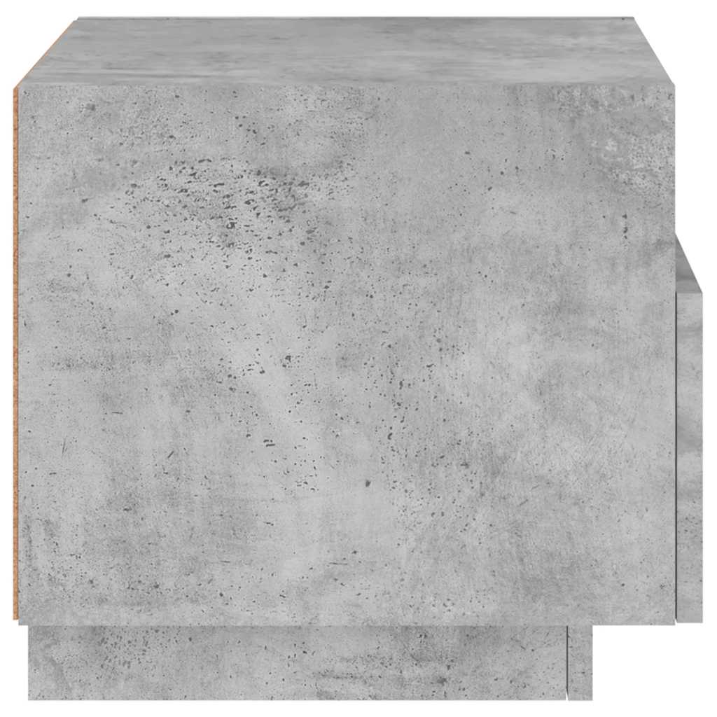 Noćni ormarić s LED svjetlima siva boja betona 40x39x37 cm