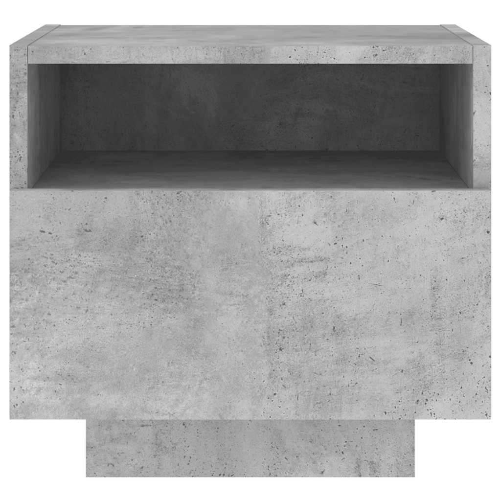 Noćni ormarići s LED svjetlima 2 kom boja betona 40x39x37 cm