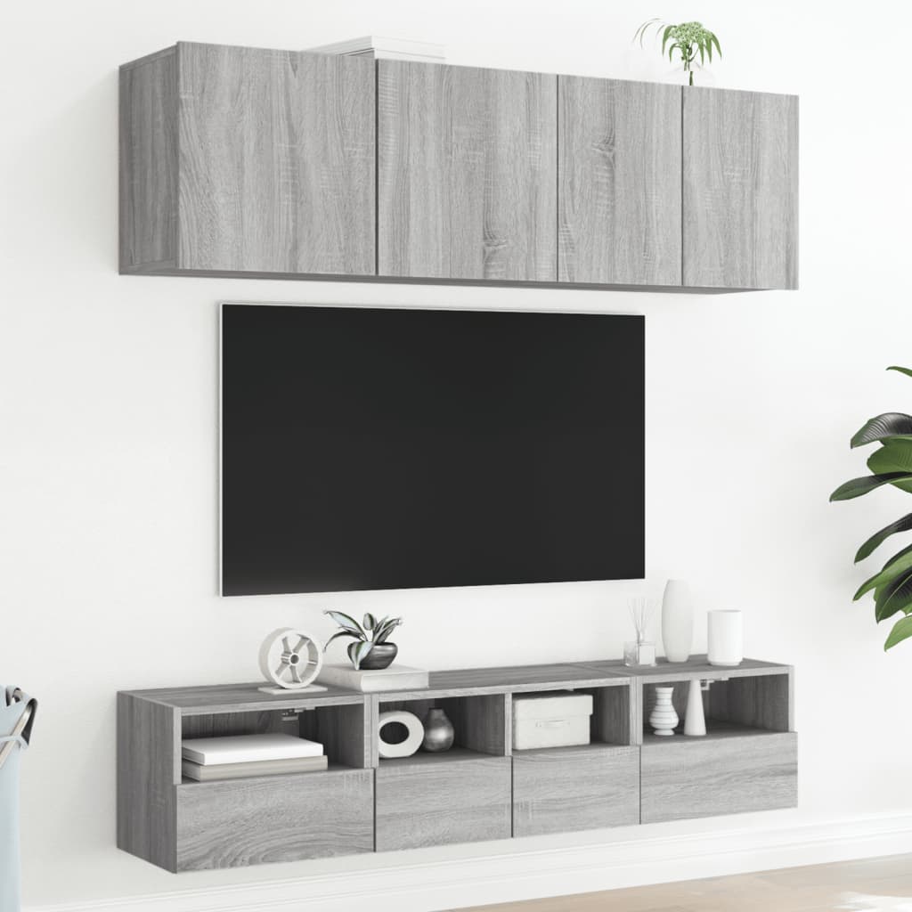 Zidni TV ormarići 2 kom siva boja hrasta 40 x 30 x 30 cm drveni