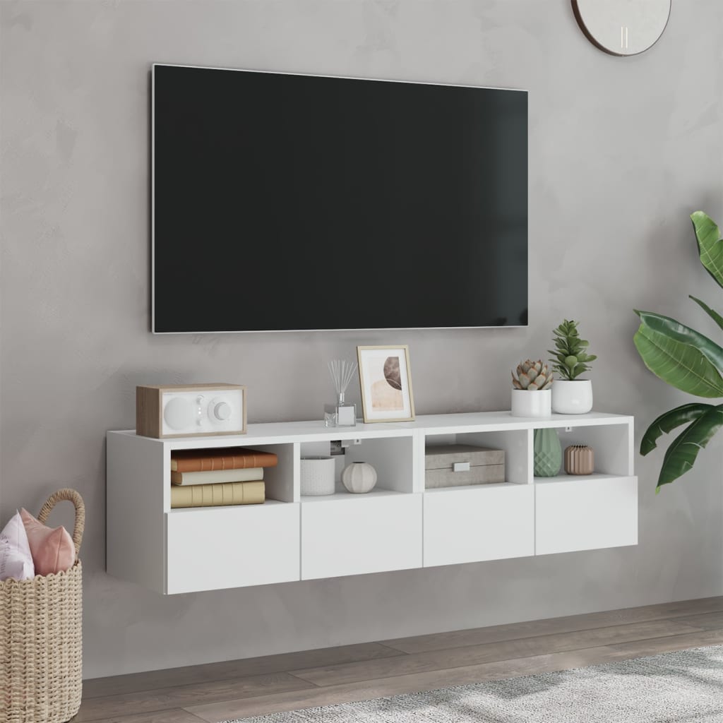 Zidni TV ormarići 2 kom bijeli 60x30x30 cm konstruirano drvo